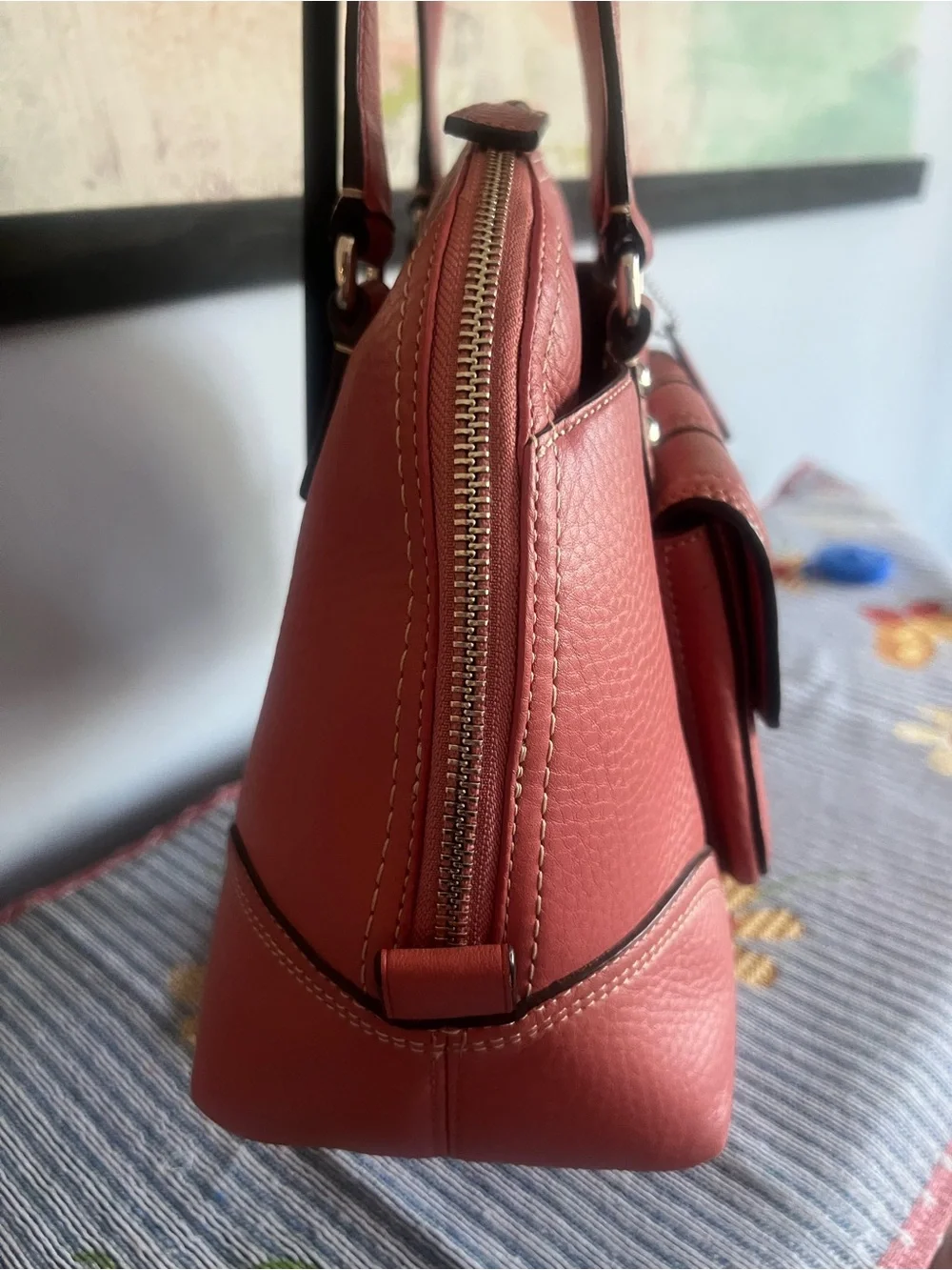 Coach Pink Hampton Satchel Bag with Turnlock